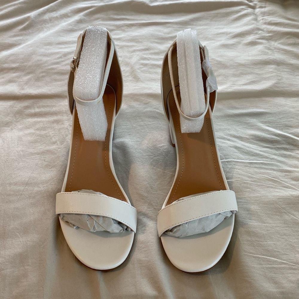 New White Low Heels